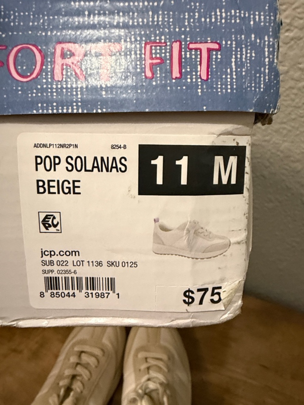 POP Solanas Casual Women's Cream & White Sneakers size 11 NEW - Picture 7 of 7
